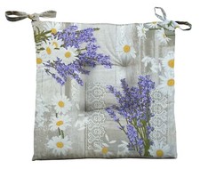 N. 4 cuscini coprisedia per cucina provenzale shabby LAVANDA MARGHERITE pouff