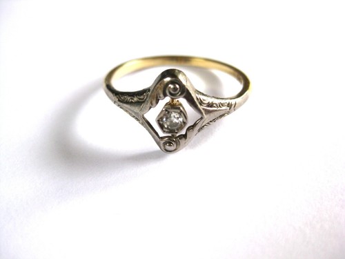 Antico anello oro 585 con - antico,