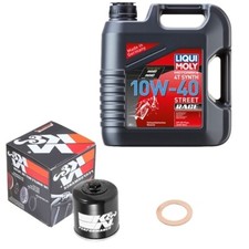 Kit filtro olio Honda VT 1300 CX SC61A 2015, LIQUI MOLY 10W-40 Race 4L, K&N