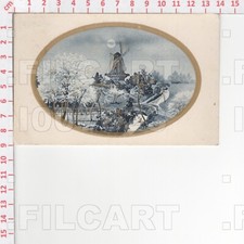 I7623 ILLUSTRATORE MULINO A VENTO 1930 DA BAGNI DELLA PORRETTA