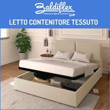 LETTO MATRIMONIALE CONTENITORE IN TESSUTO RETE A DOGHE IN LEGNO LICIA 160x200 cm