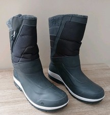 Stivali da neve Decathlon Quechua SH500 X-Warm neri, UK 9,5 EU44, suola contatto neve.