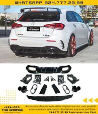 ✨CLASSE A W177 Diffusore Sportivo LOOK A45 +2 DOPPI TERMINALI per Paraurti AMG