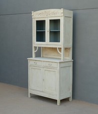 Credenza buffet doppio corpo con alzata Liberty laccata Shabby Chic, '900!