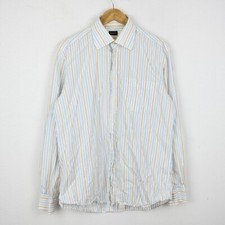 Camicia Valentino Taglia 41 Uomo Logo Comodo Cotone Pratico A Righe Maniche Lung