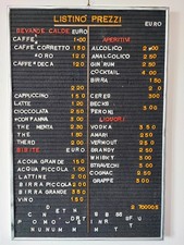 LISTINO PREZZI BAR - INSEGNA