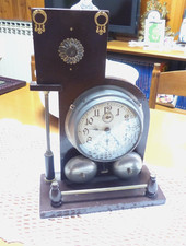 SVEGLIA 24 ore antica au mobiletto in legno-BELLISSIMA e funzionante-VEDI-Rara