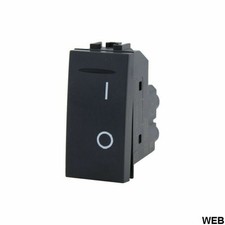 Interruttore bipolare 16A-250V nero compatibile Living International - 2 pezzi