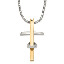 Collana con croce placcata IP