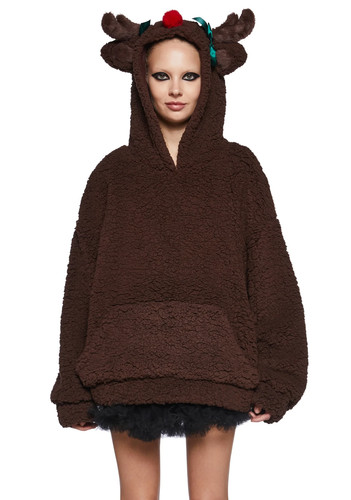 Felpa con cappuccio sherpa
