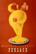 Poster Manifesto Locandina Pubblicità Spaghetti Perlach Stampa Vintage 50x70 Cm.