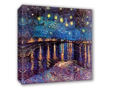 Lupia - Quadro su Tela 60x60 cm NOTTE STELLATA SUL RODANO - VAN GOGH