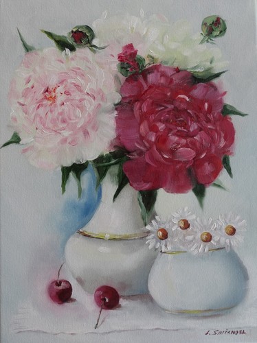 Quadro con fiori dipinto - quadro,