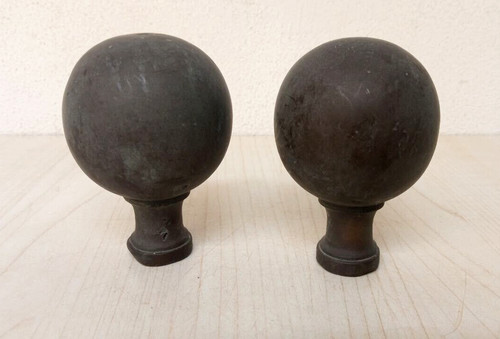 Coppia antichi grandi pomoli - coppia,