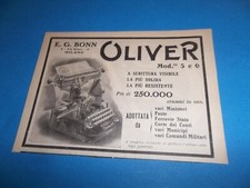 PUBBLICITA'  1908 MACCHINA DA PER  SCRIVERE OLIVER MODELLO 5