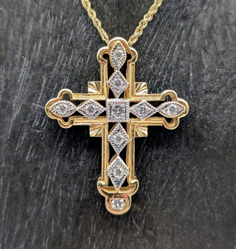 Ciondolo croce brillante - , oro
