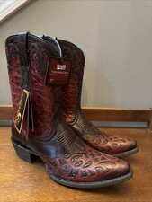 Stivali Ariat Vera Cruz Western cowboy/cowgirl pelle acero/rojo donna 10B nuovi con scatola