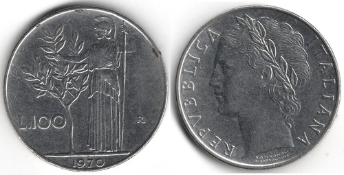 Italia 100 lire 1970 - italia,