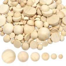TOAOB 236 Pezzi Mezza Palline in Legno Naturale Mezze Sfere Metà Perline S