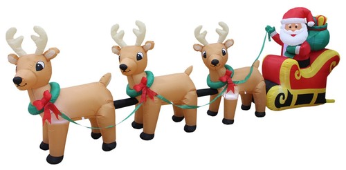 Renna babbo natale gonfiabile - babbo,