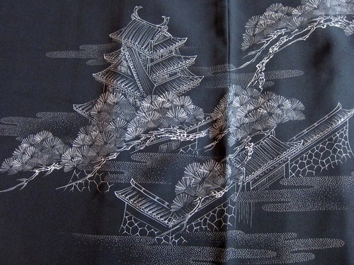 Haori nero montsuki castello - nero,