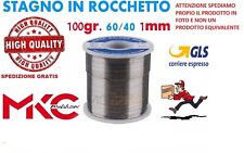 STAGNO IN ROCCHETTO 60/40 100GR. 1MM PER SALDARE SALDATURA HIGH QUALITY