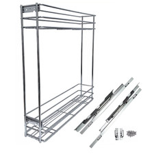 Cestello Estraibile Per Cucina Ammortizzato in Acciaio Cromato Estrazione Totale