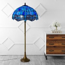 Lampada da terra grande multicolore stile Tiffany vetro colorato per casa soggiorno camera da letto