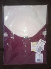 BONPRIX top/canotta in cotone spalline sottili+bottoni/bordeaux,oversize(56IT)