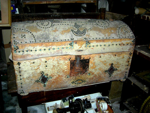 Antico baule viaggio f p - baule, f.p