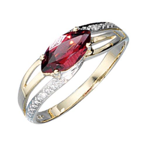 Anello donna granato diamanti - anello,