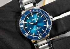 ORIS Aquis Date 39,5 mm CLEAN OCEAN EDIZIONE LIMITATA blu automatico SET COMPLETO