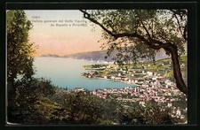 Cartolina Rapallo, Veduta generale del Golfo Tigullio 