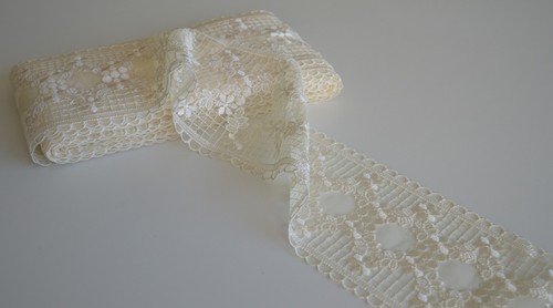 Intramezzo tulle ricamato alto - tulle,