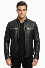 Giacca Moto Uomo Nera Cafe