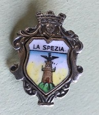 CITTA' DI LA SPEZIA SPILLA SMALTATA STEMMA ARALDICA BLASONE TORRE AQUILA VINTAGE