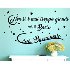 Wall stickers frasi bacio buonanotte adesivi murali da parete decorazione muro 