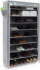 Scarpiera Valentin 161 X 88 X 30 Cm, Con Rivestimento in Stoffa, 10 Ripiani Scar