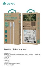 Cavo USB-C a C 1m 60W PD 3A