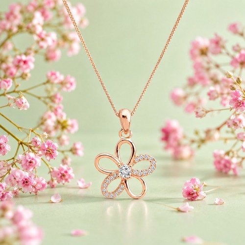 Collana con ciondolo fiore oro