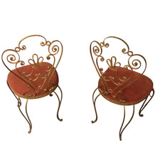 SEDIE VINTAGE ANNI '50 ATTRIBUIBILI COLLI IN FERRO BATTUTO BUONE CONDIZIONI