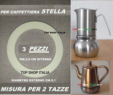 3 PEZZI RICAMBIO GUARNIZIONE 2 TAZZE PER CAFFETTIERA STELLA DM.5,1   2025 6