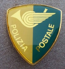 DISTINTIVO Vetrificato a spilla  Polizia Postale  - Polizia di Stato -  dismesso