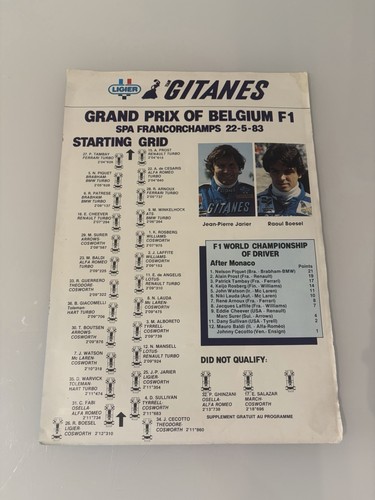 Ligier team gitanes july 1983 - ligier,