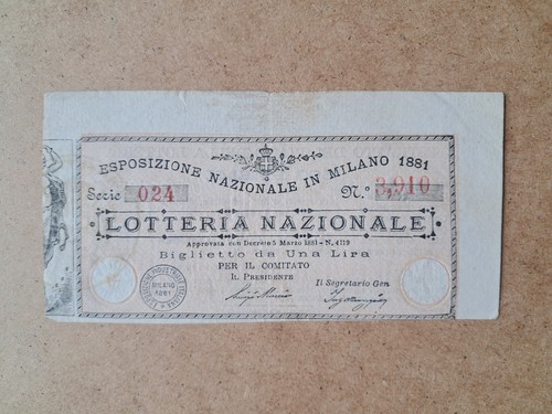 Biglietto lotteria esposizione - biglietto,