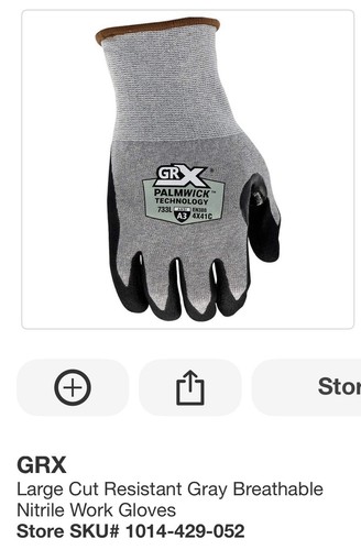 Grx large cut resistant gray - grx,