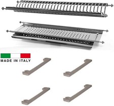 Scolapiatti in Acciaio Inox di lunghezza variabile Completo di supporti laterali