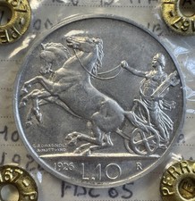 10 LIRE 1926 BIGA BORDO LARGO RR FDC 65 PERIZIA PERRONE GIG. 55a REGNO D’ITALIA
