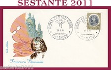 ITALIA FDC ROMA, ARTISTI ITALIANI , FRANCESCO BORROMINI 1974, ANNULLO ROMA, B103