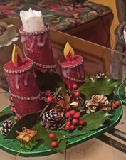 Decorazioni fatte a mano per Natale vari colori in gomma eva candela